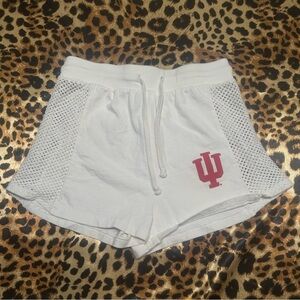 Indiana University White Drawstring Graphic Print Shorts